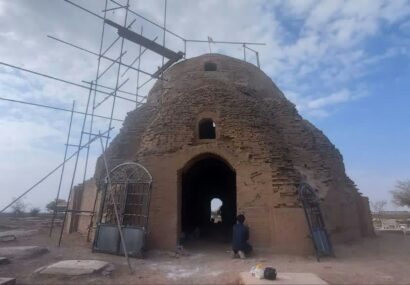 آغاز عملیات مرمت گنبد تاریخی شهمیر آغاز عملیات مرمت گنبد تاریخی شهمیر